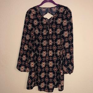 Navy blue and orange dress